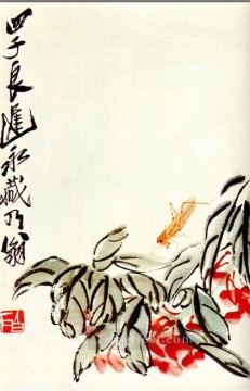 Qi Baishi impaciencia y langostas tinta china antigua Pinturas al óleo